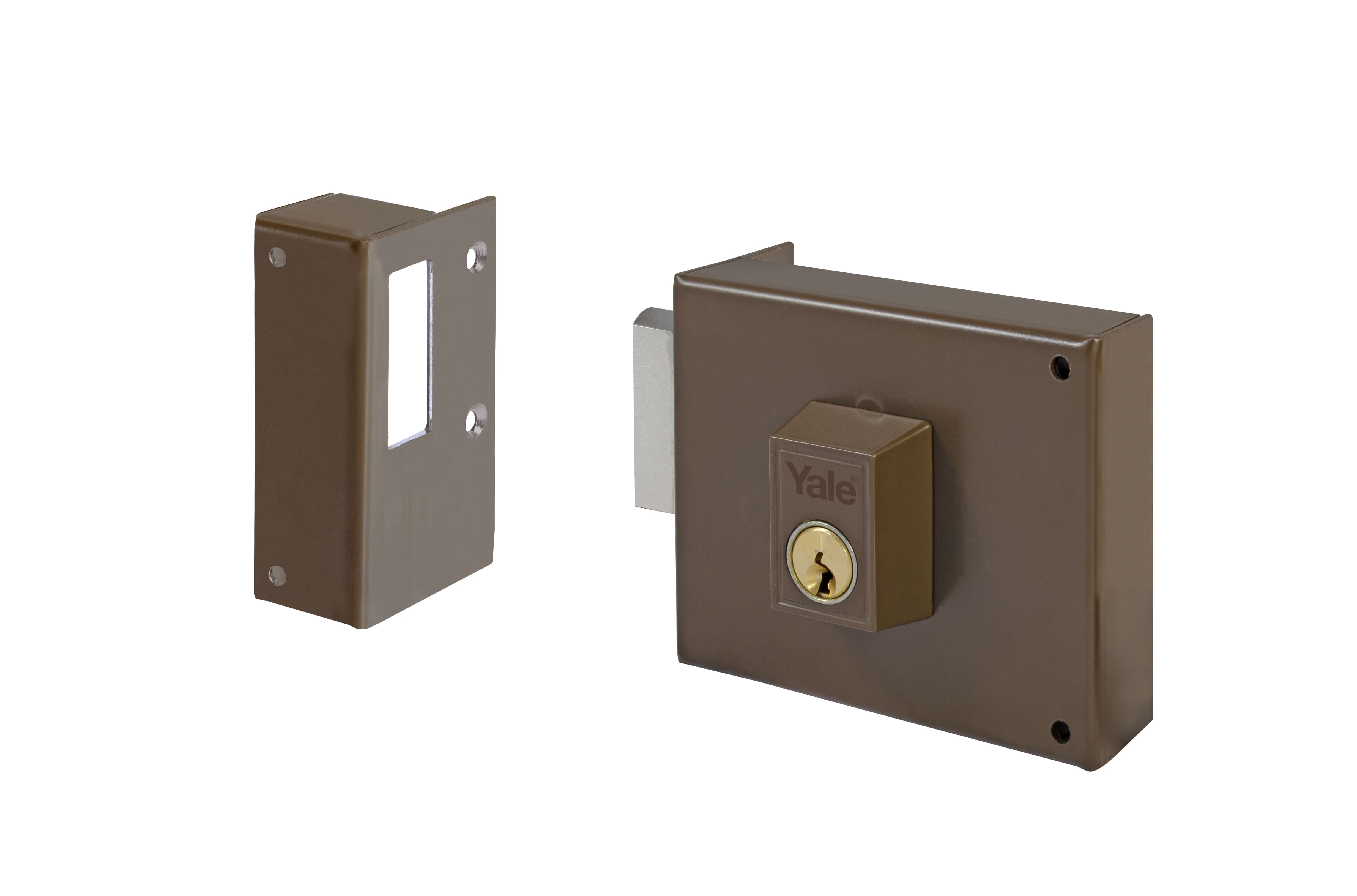 Cerradura de sobreponer Yale 124 pintada, mano izquierda