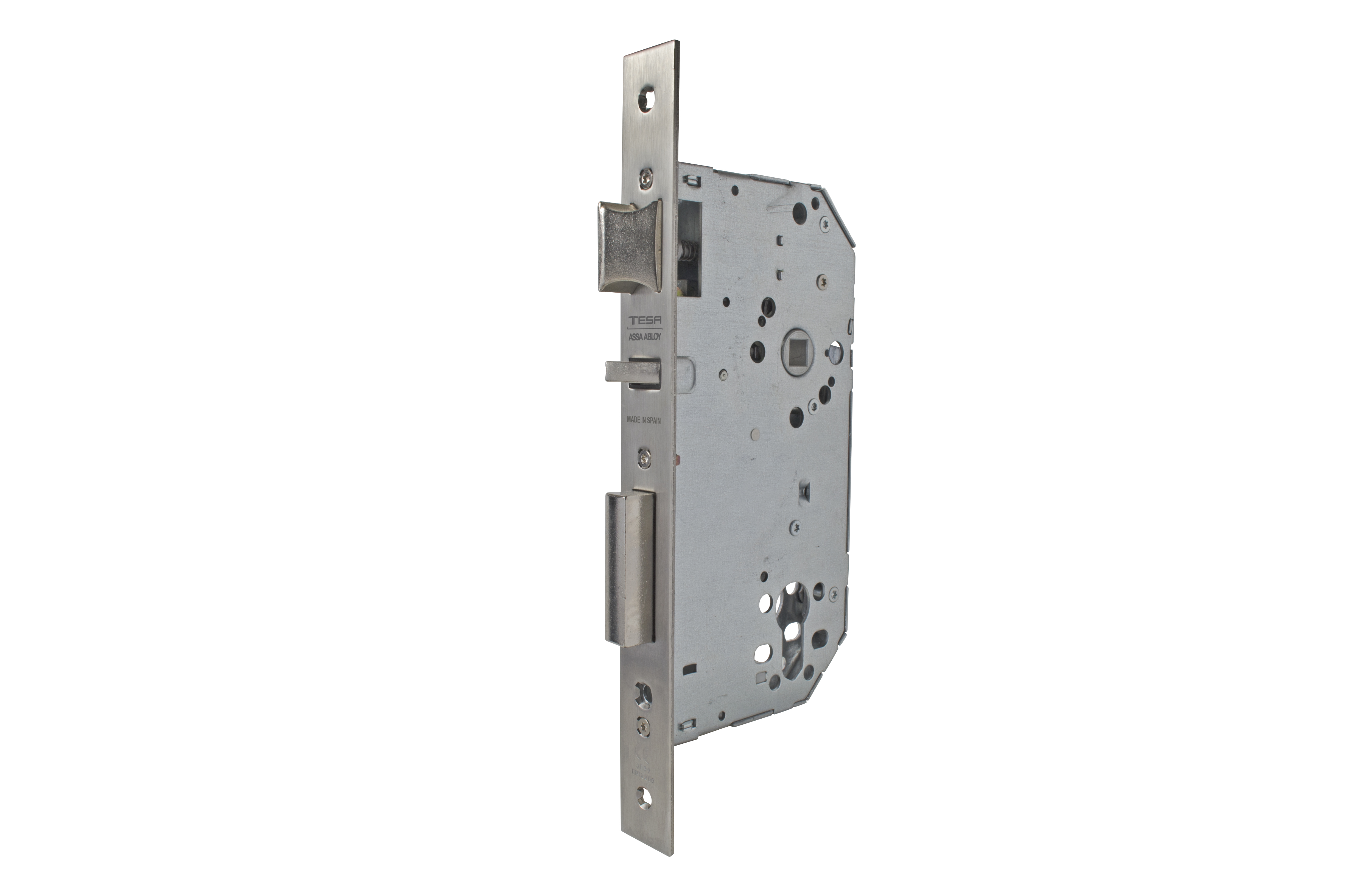 Cerradura TESA 2030 para puerta de madera en acero inoxidable