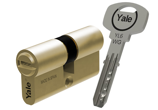 Cilindro de seguridad Yale YL6 en acabado latón
